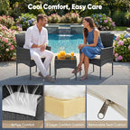 DUMOS 3-Piece Patio Furniture Set, All-Weather Outdoor Wicker Chairs - Image 4