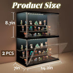 2PCS Clear Display Case for Collectibles, 3-Tier Adjustable Display Case - Image 2