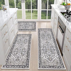 HEBE Boho Kitchen Rugs Set of 3, Non Slip Washable Kitchen Mats - Image 3