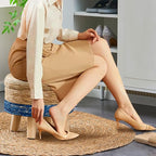 Cpintltr Storage Ottoman Poufs Handwoven Footstool Natural Seagrass Round - Image 2