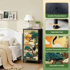 Dresser for Bedroom Japanese Crane Pine Tree Red Sun Clouds Traditional Art - Image 6