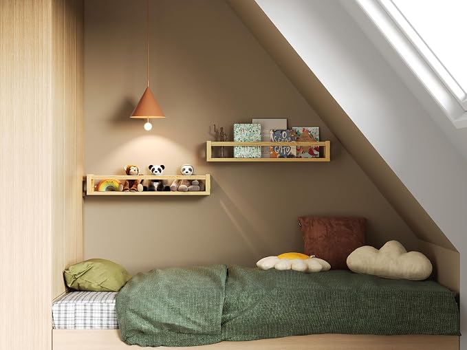 Upgraded Thick Floating Shelves, 24 Inch Solid Wood Bookshelf - Image 5