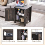 OKD Farmhouse Nightstand Set of 2, 18 Inch Rustic End Table - Image 3