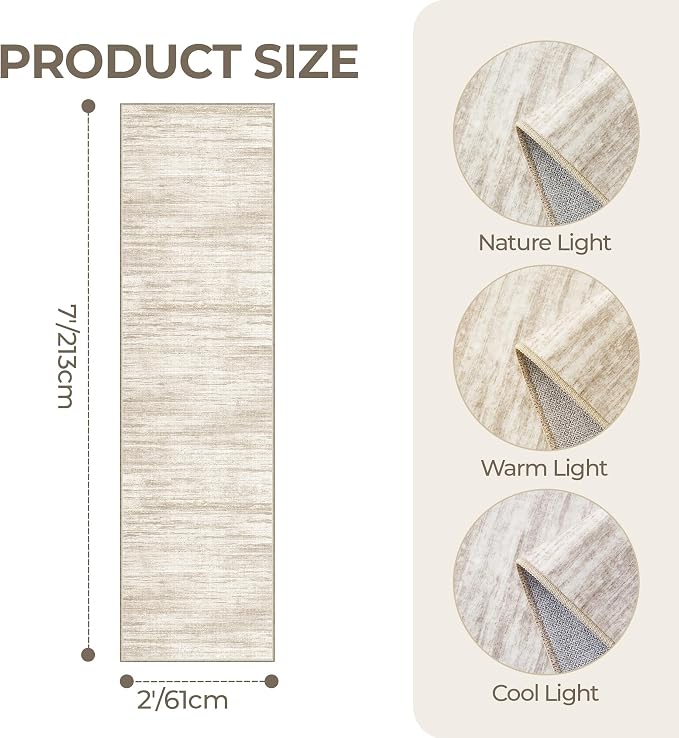 2x7 Runner Rug Non Slip, Washable Hallway Runner Rug, Nursery Room, Soft Runner - Image 2