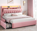 Queen LED Velvet Bed Frame by JOCOEVOL