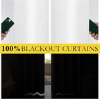 NICETOWN Full Blackout Linen Curtains 108" Length - Image 4