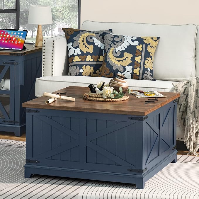 Joaxswe Farmhouse Coffee Table Set of 3, Furniture Set, Coffee Table - Image 2