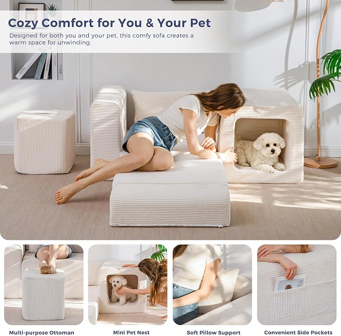 MAXYOYO Folding Sofa Couch, Convertible Floor Sofa - Image 7
