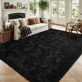 4x6 Black Fluffy Soft Area Rug Non-Slip by ModernHomeDecor