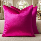 GIGIZAZA Hot Pink Velvet Pillow Covers 26x26 Decorative Pillows Pack of 2 | - Image 2