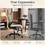 Office Chair, Leather Ergonomic Computer Desk Chair - Image 3