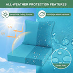 Summsun Outdoor Backrest and Deep Seat Cushion Set, Waterproof Fade Resistant - Image 3