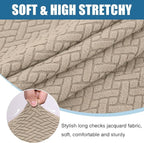 Smiry Waterproof Couch Cushion Covers, Stretch Jacquard Thick Sofa Cushion - Image 7