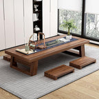 Solid Wood Japanese Style Tea Table, Low Long Coffee Table - Image 7
