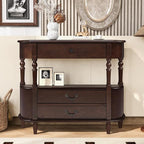 Solid Wood Retro Curved Console Table - Image 8