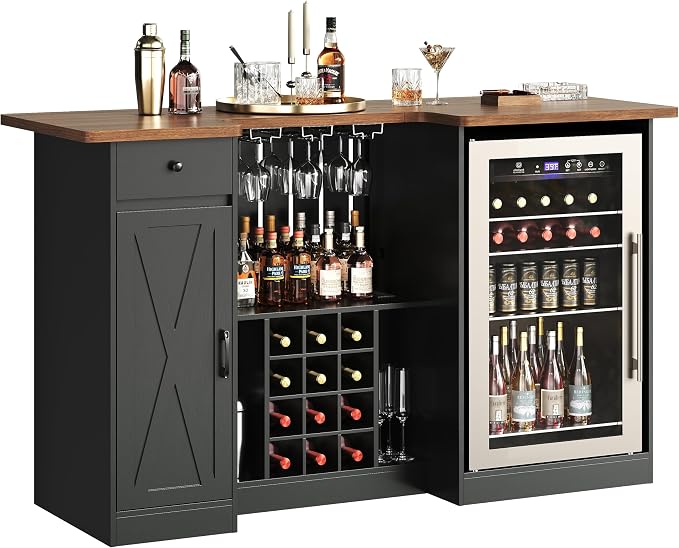 72" U-Shape Liquor Cabinet by Unknown