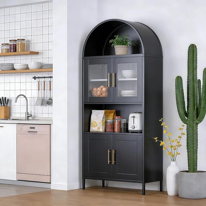 VEXPOR 73" Tall Arched Kitchen Pantry Cabinet - Image 6
