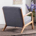 ANJ Mid Century Modern Accent Chair, Single Fabric Lounge Reading Armchair - Image 8