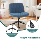 OLIXIS Criss Cross Chair with Wheels Wide Cross Legged Office Desk Vanity Chair - Image 5