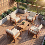 8Pcs Patio Cushion Covers Stretch Outdoor Furniture Protector Slipcovers | - Image 6