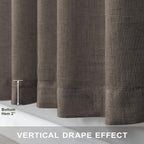Dark Brown Linen Curtains for Living Room 108 Inches Long Semi Sheer Drapes - Image 7