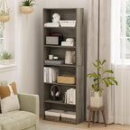 Furinno Jaya Simply Home Free Standing 6-Tier Open Storage Bookcase, French Oak - Image 2