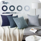 Topfinel Navy Blue Euro Shams Decorative Throw Pillow Covers 26x26 Inch Set of 4 - Image 6