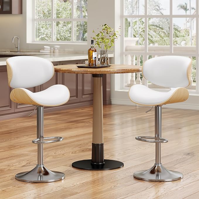 YaFiti Swivel Bar Stools for Kitchen Counter, Adjustable Bentwood Barstools - Image 6