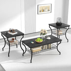 VECELO 3 Pieces Living Room Table Sets, Coffee and End Tables by VECELO
