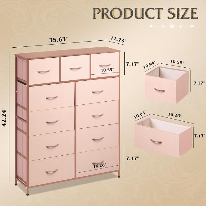 WLIVE Tall Dresser for Bedroom, Fabric Dresser Storage Tower, Chest of Drawers - Image 3