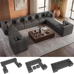 MONVANE Modular Sectional Sofa, Oversized 12 Seat Convertible U Shaped Couch by MONVANE