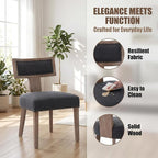HNY Mid Century Modern Dining Chairs Set of 2, Farmhouse Linen Fabric - Image 4