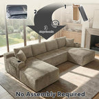 125 Inch Modular Sectional Sofa, Cloud Couch Oversized U Shaped Corduroy Sofa - Image 6