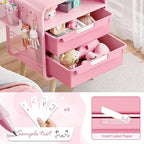 SYKIARIOL Pink Nightstand, Cute End Table - Image 7
