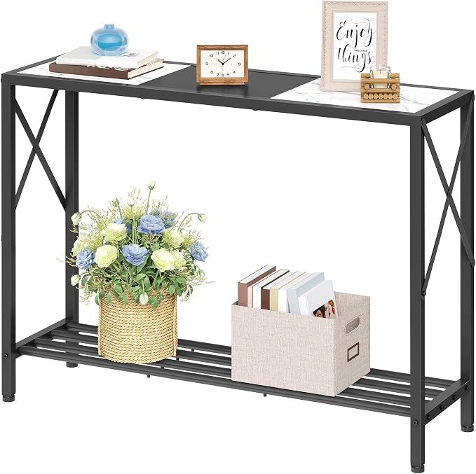 Tajsoon Console Table 41.8”, 2-Tier Entryway Table, Narrow Sofa Table by Tajsoon