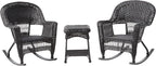 Jeco 3 Piece Rocker Wicker Chair Set by Jeco