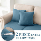 LA MEACK Couch Cushion Covers for Sectional Sofa L Shape Washable Separate Seat - Image 3