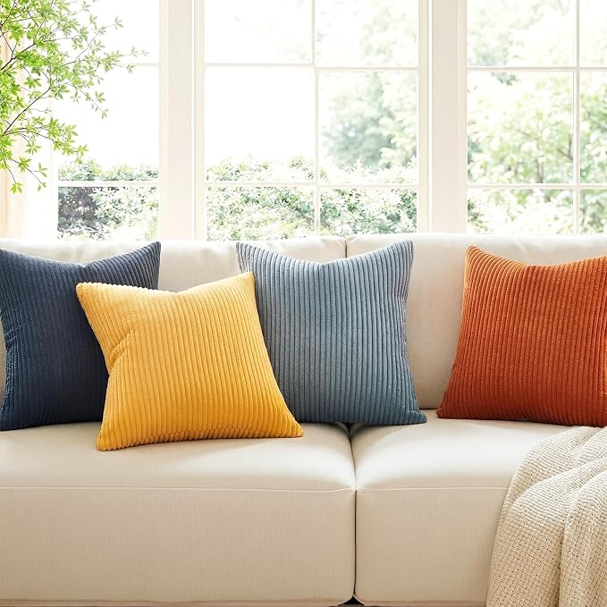 Topfinel Decorative Velvet Pillow Covers 18x18 New Blue and Orange Boho - Image 2