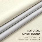 Joydeco 100% Blackout Pleated Curtains, Linen Window Curtains 2 Panel Sets 108 - Image 2