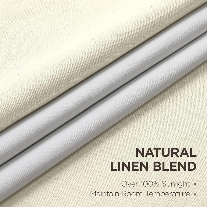 Joydeco Pinch Pleated Linen Curtains - Image 2