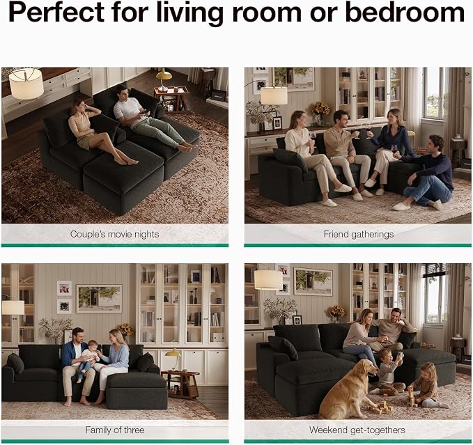 Novilla 104.3" Modular Cloud Couch, Modern Sectional Sofa - Image 21