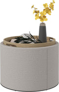 HOMCOM Round Storage Ottoman by HOMCOM