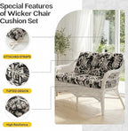 1 MIDDLE ONE Wicker Chair Cushions 3 Pieces Set - Image 5
