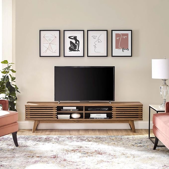 Modway Render 70" Mid-Century Modern Low Profile Media Console Entertainment TV - Image 10