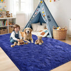 6x9 Large Royal Blue Fluffy Soft Area Rug Non-Slip - Image 4
