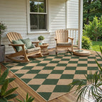 Lahome Checkered Easy Jute 5x7 Outdoor Rug, Washable Rugs - Image 8