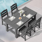 SERWALL Outdoor Dining Table Set, 67‘’ HDPE Patio Dining Set by SERWALL