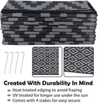 SAND MINE Waterproof Outdoor Rug 10x20 ft, Plastic Reversible Rug, Modern Area - Image 4