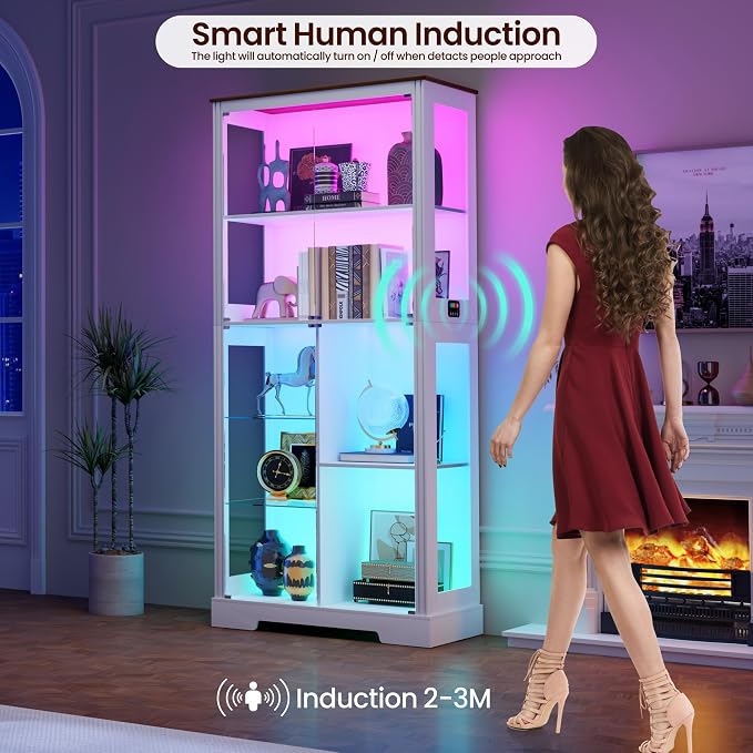 71” Glass Display Cabinet with RGB Light - Image 5