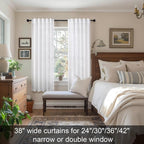 Pitalk White Curtains 38 Inch Wide - Image 3